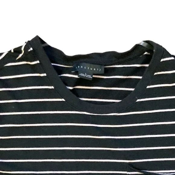 Sanctuary Navy and White Striped T-shirt Dress - Picture 3 of 8